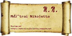 Mátrai Nikoletta névjegykártya