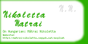 nikoletta matrai business card